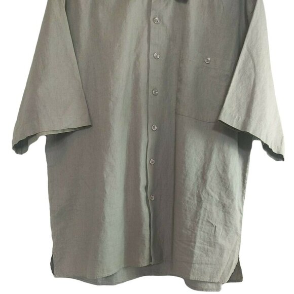 Trust Mens Short Sleeve Linen Blend Button-Down Shirt 3X Casual Relaxed Fit - Picture 4 of 8
